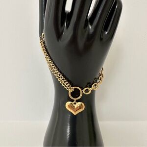 Gold Heart Charm Bracelet